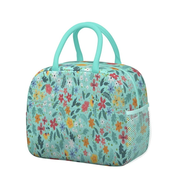 Womens Pioneer Flower Floral Print Pattern Lunch Box for Work,Insulated Lunch Bag for Women,Loncheras Para Mujer,Leakproof Adult Lunch Bag for Work,Beach,Travel,Picnic,Camping