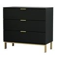 thumbnail image 5 of MONSLIPA Vintage Black Bedside Table, 3 Drawer Dresser with Gold Metal Legs for Nightstand,Bedroom, 5 of 7