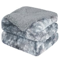 Unique Bargains Soft Fluffy Shaggy Faux Fur Blanket, Throw, Gray