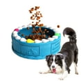 thumbnail image 2 of EYS 6.26-Inch Natural Rubber Tooth-Cleaning Dog Toy Bowl -Birthday Cake Shape (Available in Glacier Blue or Purple), 2 of 11