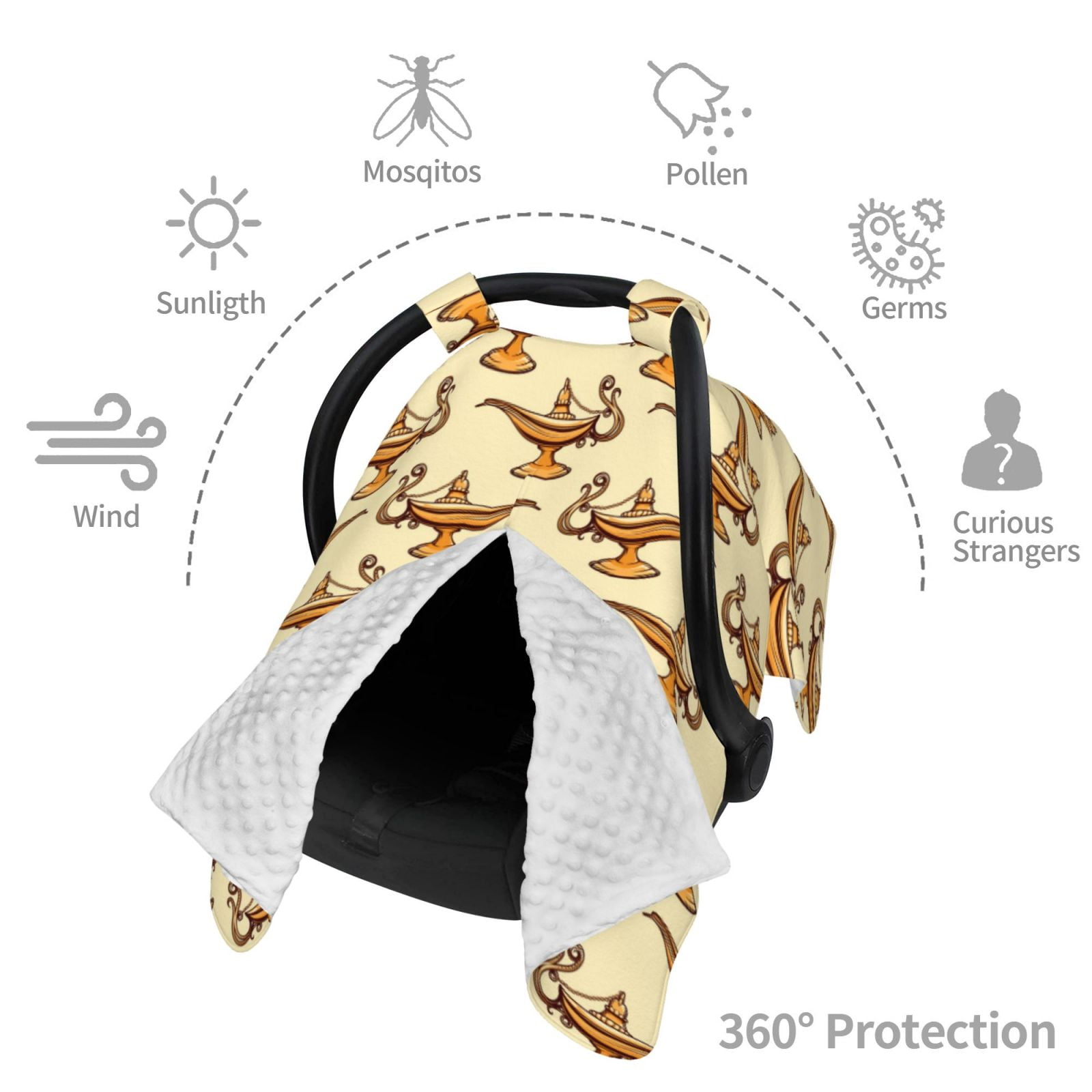 Car Seat Cover Baby - lamp Pattern Breathable Infant Car Seat Cover for Baby Carseat, Lightweight Comfort Baby Essentials Must Haves Newborn Stuff for Girl Boy