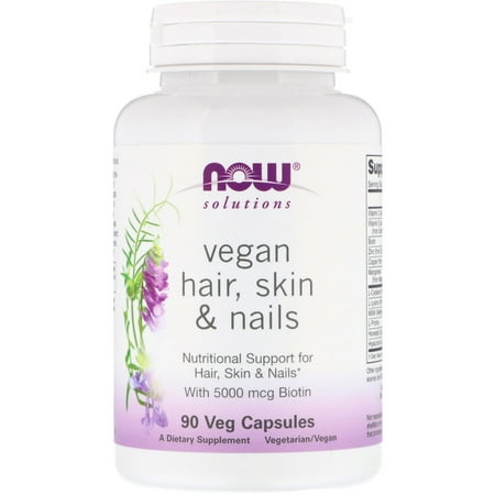 Now Foods  Solutions  Vegan Hair Skin   Nails  90 Veg