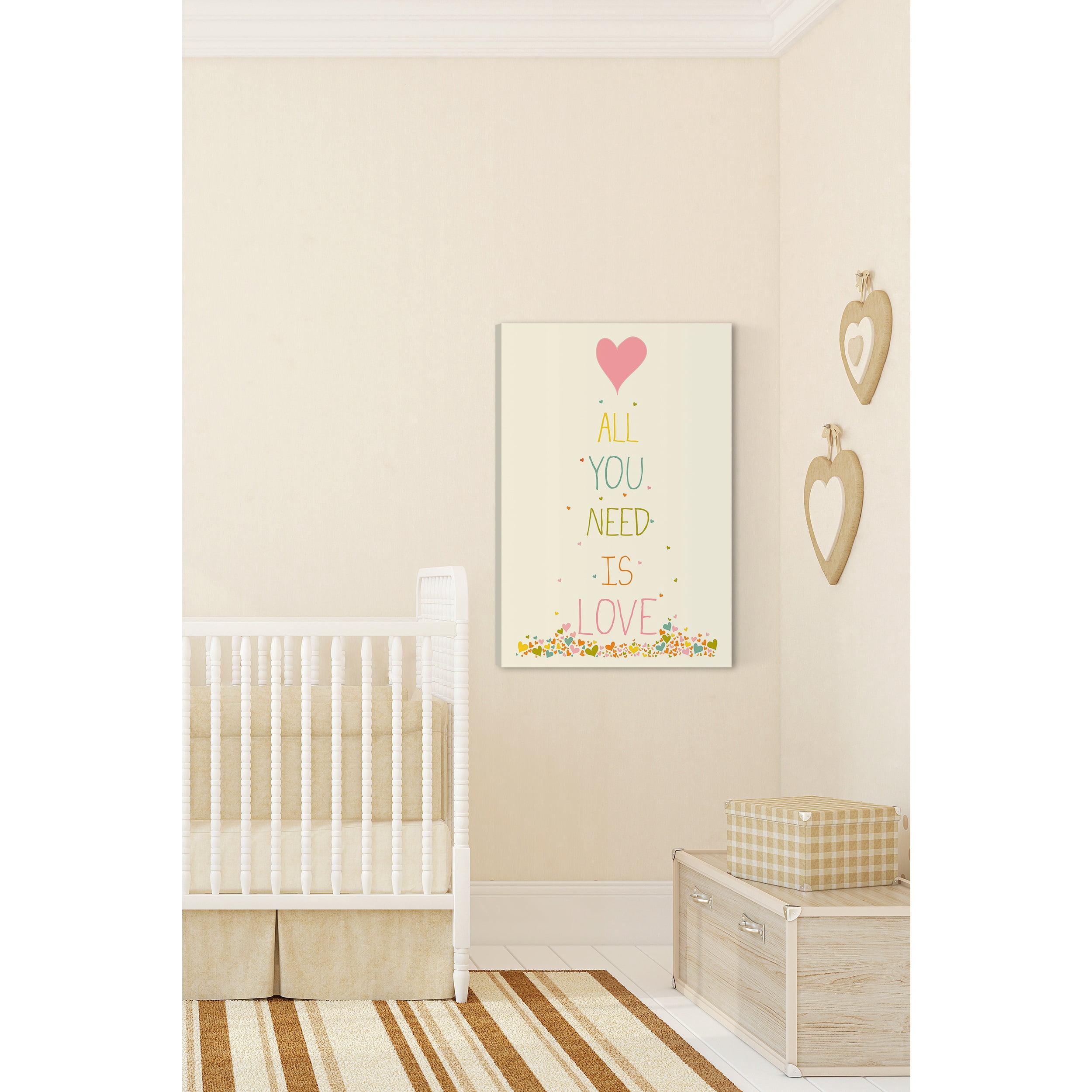 Marmont Hill "All You Need Heart" by Karen Zukowski Painting Print on Wrapped Canvas