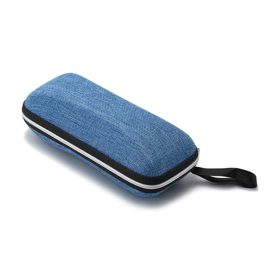 CCOCC Glasses Case,Premium Leather and Trendy Zipper Glasses Case Hard Shell,Soft Inner Lining Sunglasses Case,Blue