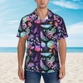 thumbnail image 2 of Daiia whale fish octopus Print Hawaiian Shirt for Men Gentle Cotton Regular Short Sleeve Casual,Large, 2 of 7