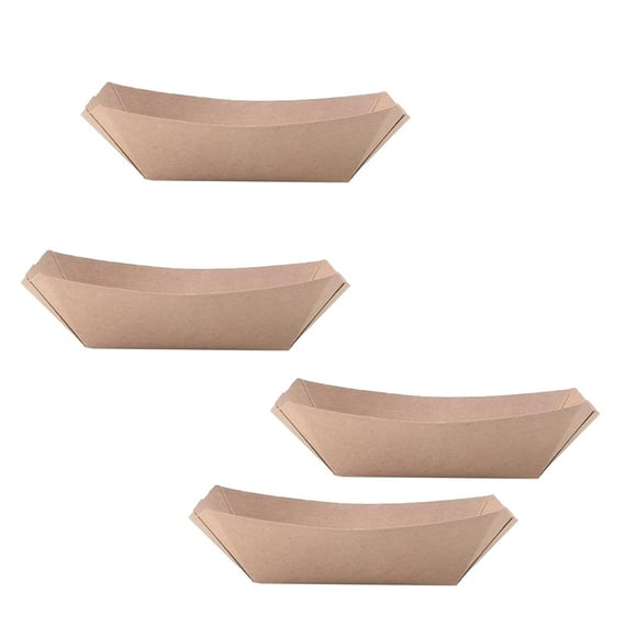 UPGRATOR 50PCS Kraft Food Box Take Out Containers Foldable Light Brown for Party