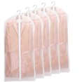 thumbnail image 1 of Bolsas de almacenamiento para colgar ropa, organizador de ropa transparente impermeable con cremallera para armario y viajes, fundas de traje de malla no tejida transpirables (5 piezas), 1 of 4