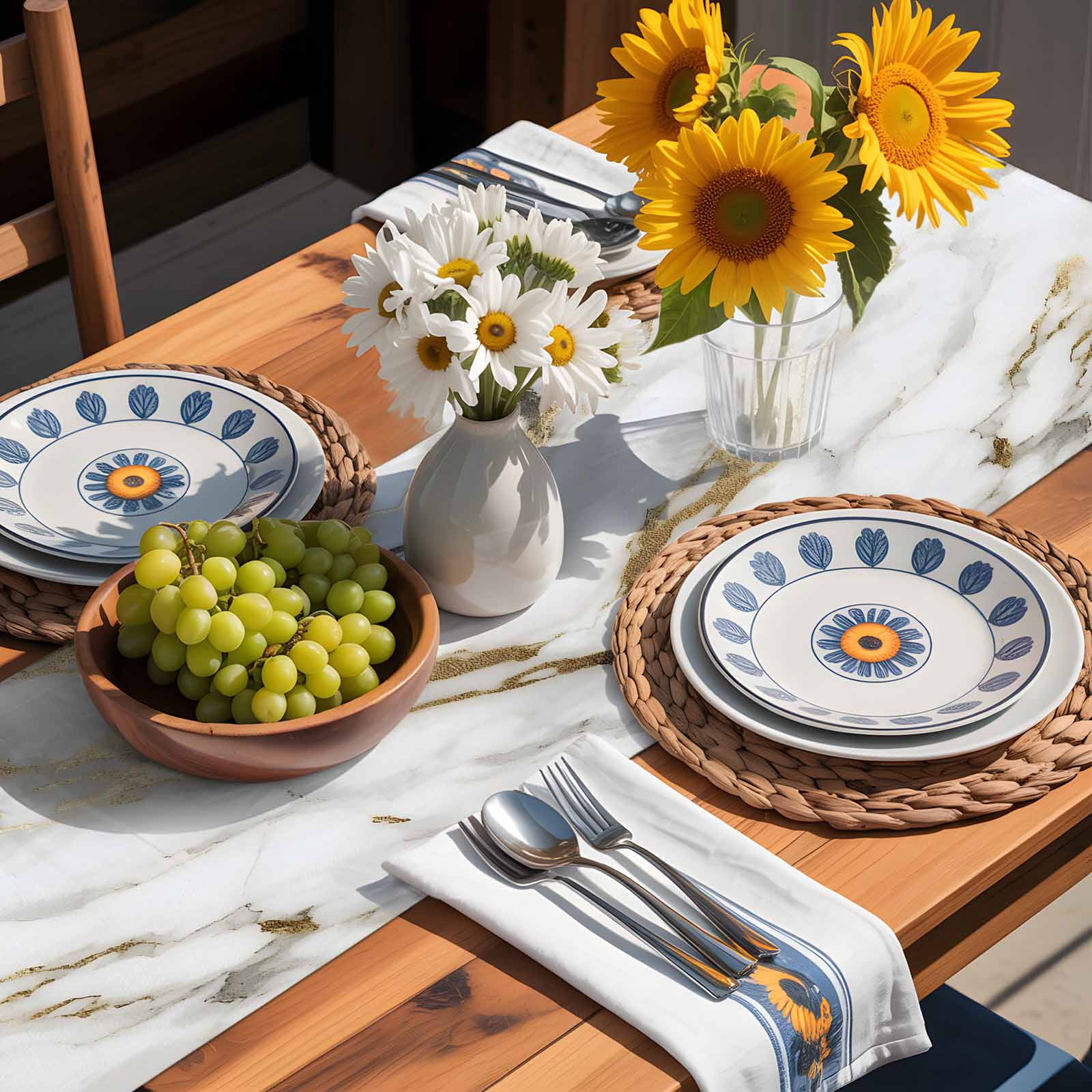 Modern Simple Marble Texture Table Runner 90 Inches Long, Abstract Golden Veins Table Runners Tabletop Scarf Kitchen Dining Tables Decoration for Home Party Indoor Outdoor