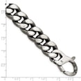 thumbnail image 2 of Sterling Silver Ruthenium and Antiqued Brushed Link Bracelet, 2 of 4