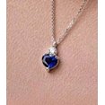 thumbnail image 3 of Lakshya Jewel LLC 14K White Gold Plated 2Ct Heart Cut Blue CZ Women's Pendant, 3 of 3
