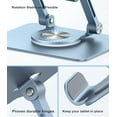 thumbnail image 4 of Tablet Stand for Desk, KEXIN Aluminum Adjustable Universal Tablet Holder - Compatible with iPad, 360°Swivel Base, Blue, 4 of 7