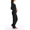 thumbnail image 2 of Blis Women's and Women's Plus Sleep Long Sleeve Satin Trim Pajama Pant Set, 2 of 3