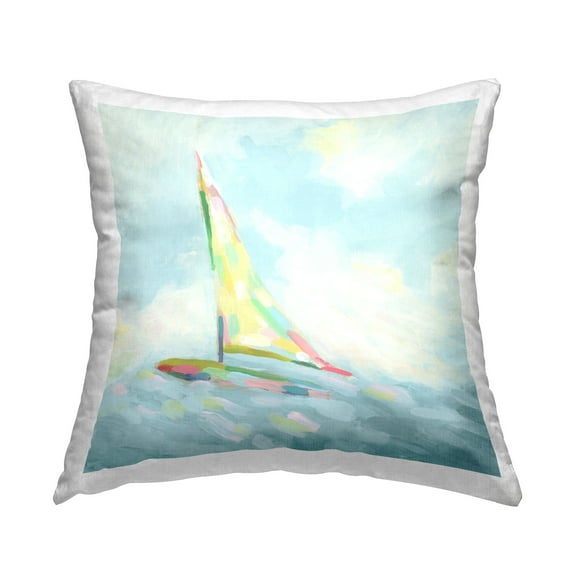 Stupell Industries Modern Flowing Sailboat Decorative Printed Throw Pillow Design by June Erica Vess