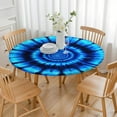 thumbnail image 3 of Blue Tie Dye Spiral Pattern Round Fitted Tablecloth with Elastic Edge,Dining Table Cover Waterproof,Outdoor Round Tablecloth for Camping,Dining,Indoor and Outdoor, 3 of 7