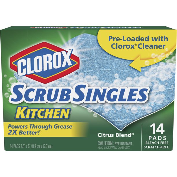 Clorox ScrubSingles Kitchen, Bleach Free Cleaning Pad Citrus Blend
