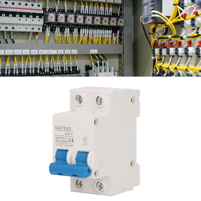 2P Mini DC Circuit Breaker, 4kA Icu 6kV Uimp Fast Tripping Solar PV System Miniature Circuit Breaker DC500V