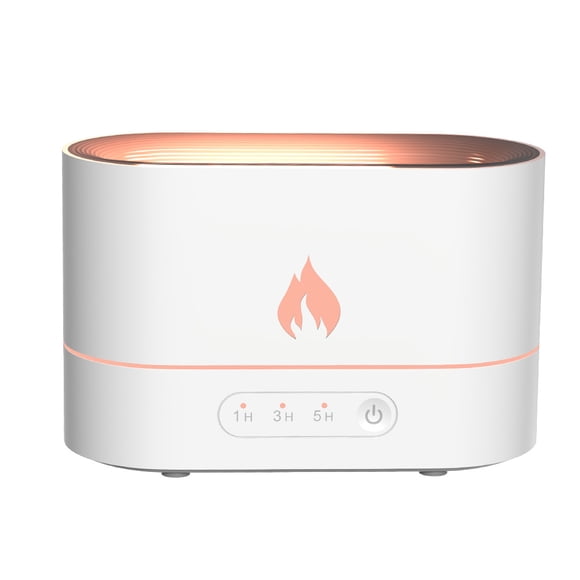 Inteprter Humidificador de aire de 250ml, difusor de aceite esencial de carga, luz de llama portátil, rociador de viaje para baño y hogar Humidificadores Blanco