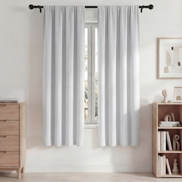 Blackout Cortinas, Cortinas Oscurecedoras de Habitación 42x72in Juego de 2 Paneles, Cortinas Blackout con Bolsillo para Barra para Recámara y Sala de Estar, Cortinas de Ventana con Aislamiento Térmic