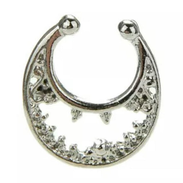 CUITING Fake Unisex Septum Clicker Nose Ring Non Piercing Hanger Clip On Delicate Jewelry 1X S-Multicolor #12-40 pcs/box