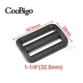thumbnail image 2 of CooBigo, 12 Uds., 1-1/4 pulgadas, deslizador curvo de plástico negro, hebillas de tres anillos ajustables para Collar de perro, arnés, correas para mochila, FLC129-B3, 2 of 5