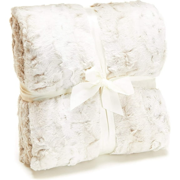 OS Minky Faux Fur Blanket-Tan Queen