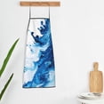 thumbnail image 5 of Fuzoiu Blue White Fluid Art Print Waterproof Apron, Kitchen Apron for Women Men Chef, Apron for Christmas Dinner Party Cooking Baking Crafting House Cleaning Kitchen, 5 of 7