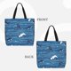 thumbnail image 2 of Easygdp Sharks on White Blue Striped Bolsa Tote para Mujer, Bolso de Hombro para Trabajo, Playa, Viajes, Compras y Supermercado, 2 of 7
