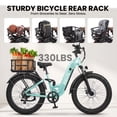 thumbnail image 5 of ESKUTE C300 750W Electric Bike for Adults, 48V 20.8Ah Battery, 20MPH, 26"x4.0" Fat Tire Step-Thru Ebike, Full Suspension Electric Bicycle, 8-Speed Green, With Front Basket, UL2849, 5 of 8