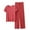 Red, variant on GERsome Lounge Sets for Women Summer Sleepwear Sets Crew Neck Short Sleeve Tops Wide Leg Pants Vacation Travel Outfits M-XXL