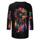 thumbnail image 4 of Xuyuer Carnival Style Print T-Shirt - Women's Fashion Loose Round Neck 3/4 Sleeve Top for Daily Wear, Festival Themed Outfits, Playful Seasonal Style & Streetwear Statement Piece, 4 of 5