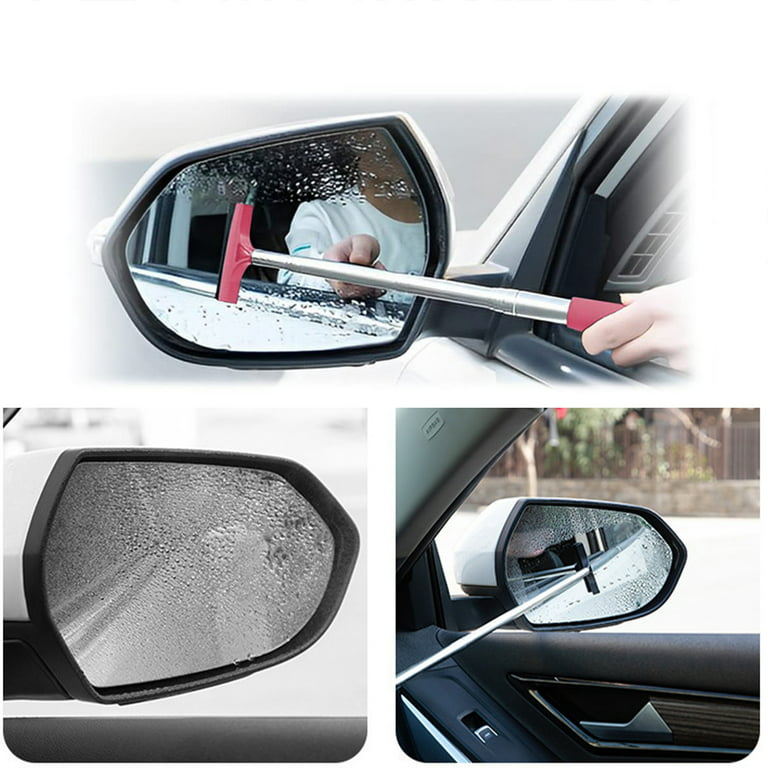 1pc Portable Rearview Mirror Wiper Retractable Car Window Cleaning Brush  With Sponge Cleaner Remover,Car Glass Wiper, Water Cleaner, 38.6in Handle  Car Side Mirror Squeegee, Car Mirror Squeegee, Side Mirror Squeegee, Mini  Squeegee