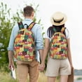 thumbnail image 4 of Yiaed Cute Cartoon Cat Print Print Laptop Backpack Travel Canvas Backpack Vintage Aesthetic Backpack for School Knapsack Backpack Backpack for School-, 4 of 5