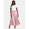 thumbnail image 4 of Time and Tru Women's Printed Tiered Midi Skirt, Sizes XS-XXXL, 4 of 6