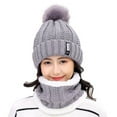 thumbnail image 3 of Viworld Winter Women's Thick Knitted Beanie Hat Plush Neck Gaiter Scarf Outdoor Riding Hat+Scarf Set, 3 of 8