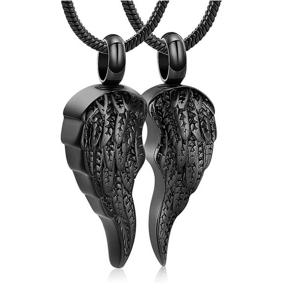Angel Wing Urn Necklace for Ashes Stainless Steel Urn Pendant Ashes Holder Memorial Jewelry for Human Ashes Cremation Jewelry