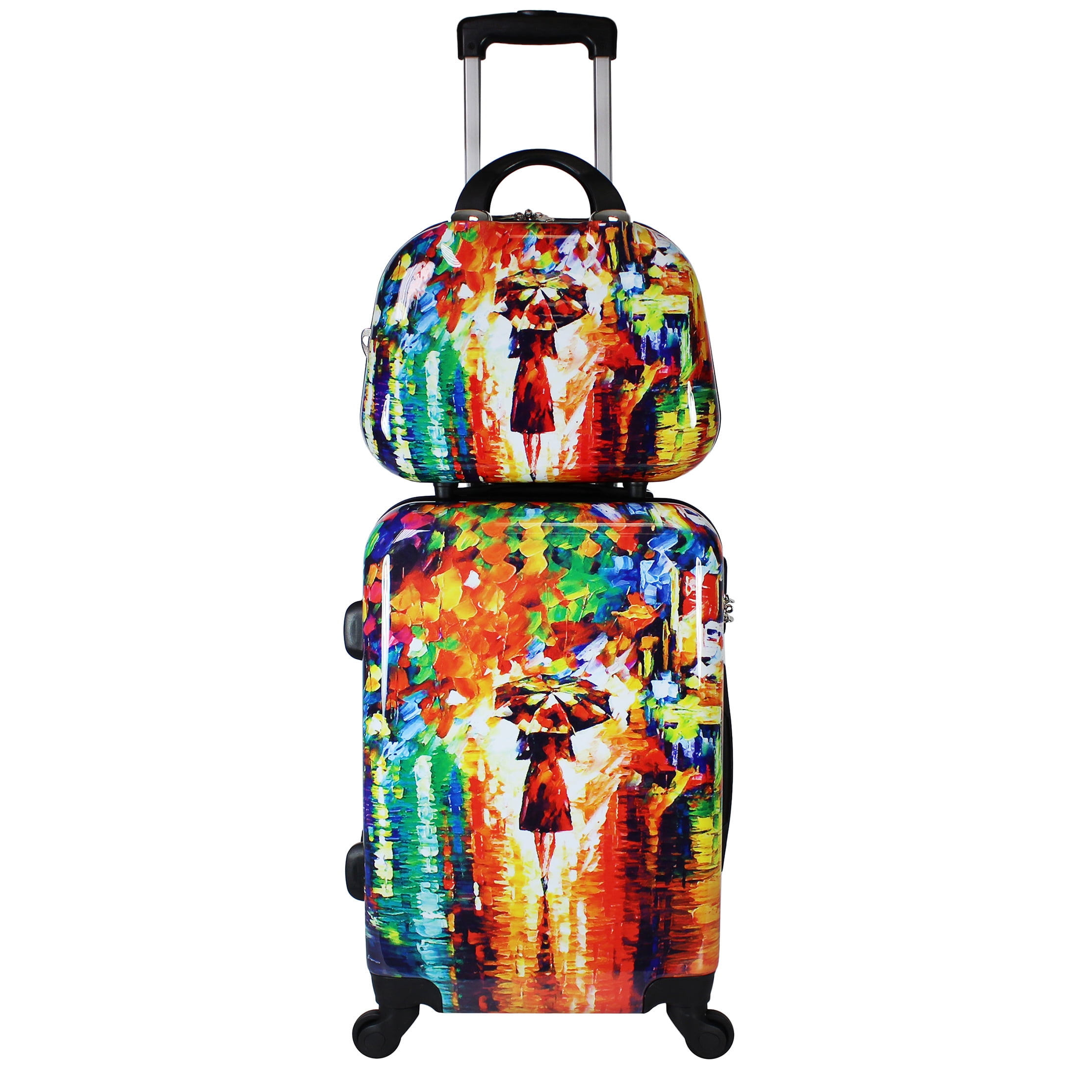 World Traveler 2-Piece Carry-On Hardside Spinner Luggage Set - Paris Nights