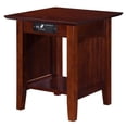 thumbnail image 1 of Leo & Lacey Modern Wood End Table w/ USB Charging Ports in Walnut, 1 of 9