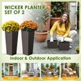 thumbnail image 7 of Homall 2-Pack 24" Tall Outdoor Plastic Planters with Inside Pots, Rattan - Patterned for Patio Decor, 7 of 7