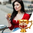 thumbnail image 4 of Household Metal White Wine Glass, Alloy Pattern Gemstoned Decoration Classical Wineware, Retro Drinking Cup for Home and Bar Use Unique Vintage Design for Tea Juice and Wine and Smooth Finish, 4 of 6