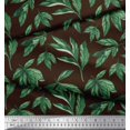 thumbnail image 2 of Soimoi Brown Moss Georgette Fabric Leaf Print Fabric by Yard 44 Inch Wide, 2 of 3