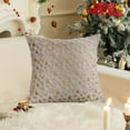 thumbnail image 4 of 18x18" Snowflake Glitter Pillow Covers Set - Reversible Christmas Decor for Sofa, Bed & Couch (Pink, Polyester), 4 of 6
