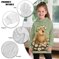 thumbnail image 6 of Psesaysky Girls and Toddlers' Pullover Capybara Daisy Flower Printed Long Hoodie Sweatshirt with Kangaroo Pocket Casual Loose Sweatshirts for 9-10 Years, 6 of 7