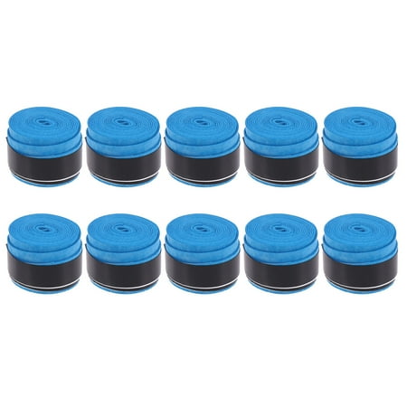 10pcs Blue Racket Grip Anti Perforated Super Absorbent Tennis Squash Racket Badminton Overgrip Sweat Band