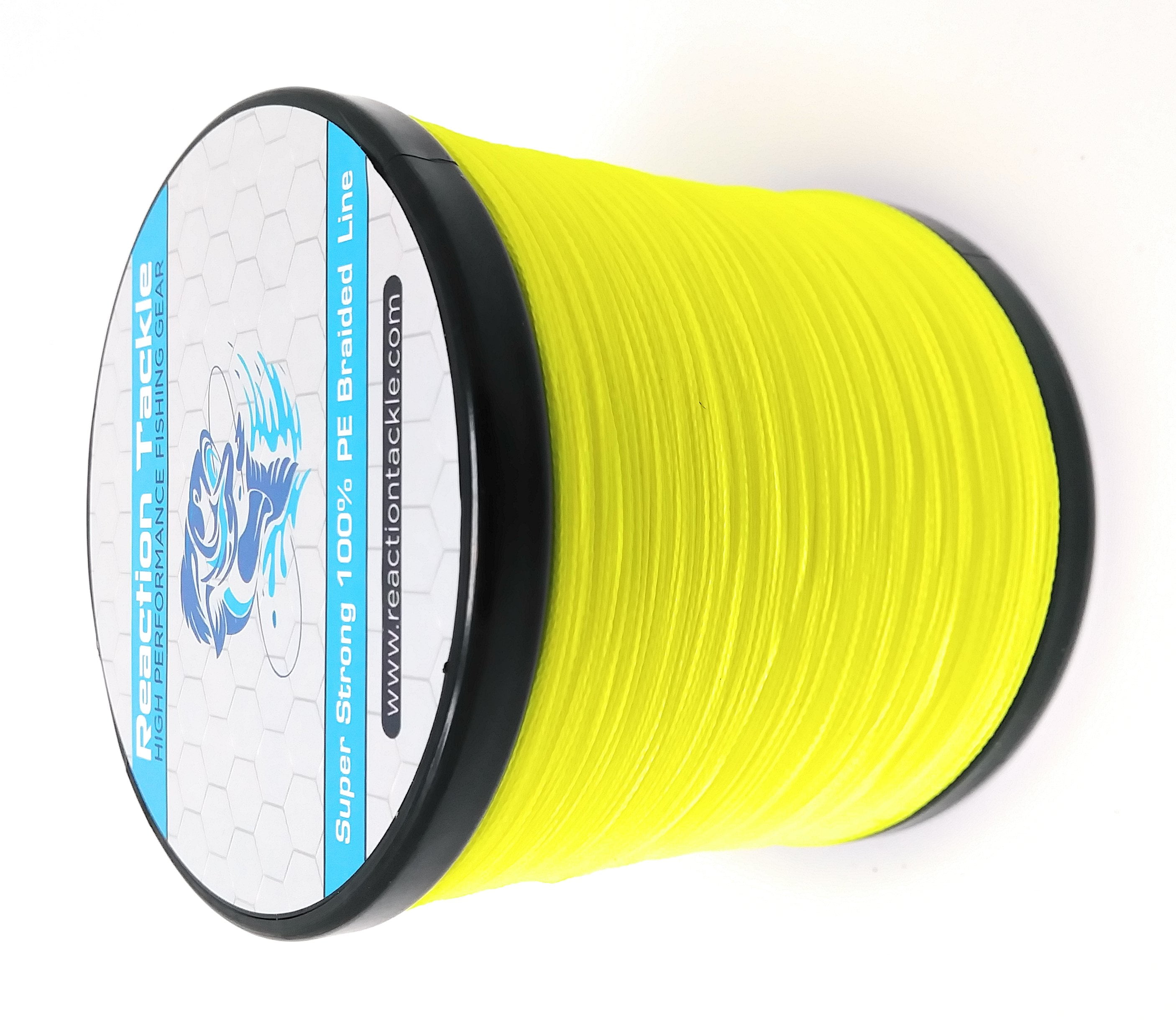 Reaction Tackle Braided Fishing Line- NO FADE Low-Vis Green