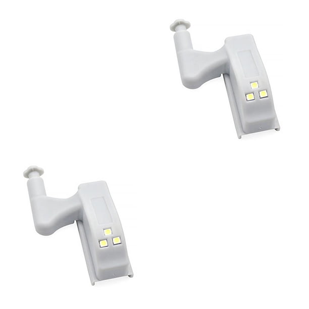 Inteprter Luz de sensor inteligente LED debajo del gabinete Bisagra de cocina Mini lámpara de noche con pilas Luces de baño para el hogar Suministros de Gris 2piezas Inteprter CBP031438