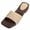 Khaki, variant on HomeDM Women's Low Block Heels Sandals Square Open Toe Slip On Summer Dressy Comfort Casual Slides Sandals, Black Size 6