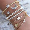 thumbnail image 3 of Women's Bracelet Rhinestone Five-Pointed Star Heart Moon Assorted Stretch Bracelet Bangle Bracelet, 3 of 10
