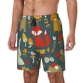 thumbnail image 2 of Haiem Cute Animal Forest Mens Swim Trunks with Compression Liner 2 in 1 Swimming Shorts Stretch Swimwear Quick Dry,Board Shorts-Medium, 2 of 9