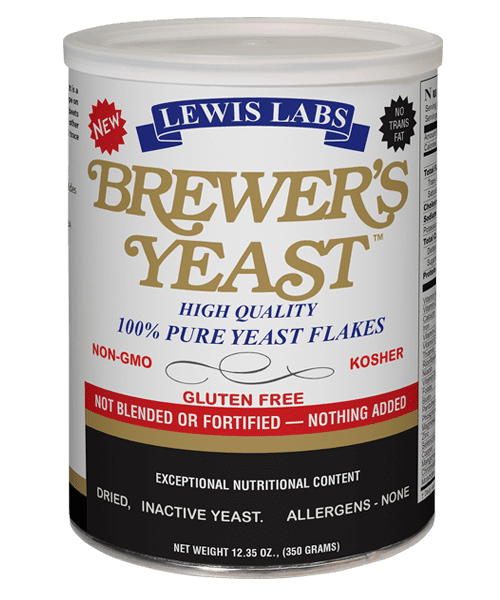 2 Pack of Lewis Labs Brewer's Yeast Flakes Powder, 12.35 oz