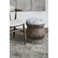 thumbnail image 4 of DecMode Wood Storage Stool with Tufted Seat, Light Gray, 4 of 11